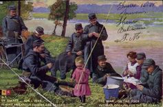 CPA Militaria Sur l'Yser Femme faisant la cuisine des belges