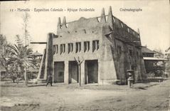CPA Cinema Marseille Exposition coloniale Afrique Occidentale Cinematographe 