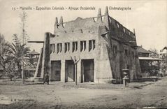 CPA Cinema Exposition coloniale de Marseille Cinematographe de l'Afrique Occidentale 