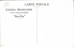 Vintage Postcard Cinema Madeleine Ben Hur