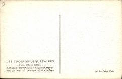 CPA Cinema Les Trois Mousquetaires Alexandre Dumas Auguste Maquet