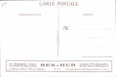 Vintage Postcard Cinema Ben Hur the swirl of quadrigae