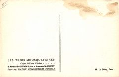 CPA Cinema Les Trois Mousquetaires Alexandre Dumas Auguste Maquet 