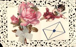 CPA Brodee Fantaisie Fleurs Ange