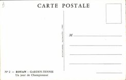 Modern Postcard Tennis Royan Garden Tennis One day of championship
