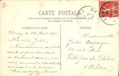 Dauphine Vintage Postcard Tennis Uriage Baths tennis and the castle