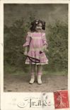 Vintage Postcard Tennis Child