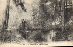 Vintage Postcard Tennis Pitch Footbridge with the play of Palm
