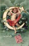CPA Fantaisie Ange Lettres Lettre C 