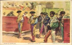 Postal Corrida Corrida de toros Salida de Cuadrillas