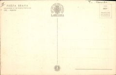 Postal Corrida Corrida de toros Fiesta hizo frente a Adorno