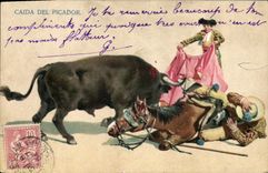 CPA Corrida Course de taureaux Caida del Picador 
