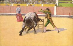 CPA Corrida Course de taureaux Cambiando un par en sill 