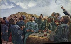 CPA Militaria Un taube passe Avion