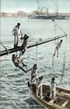 Vintage Postcard Militaria life of the sailor Exercise of boat Boat