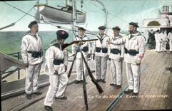 CPA Militaria La vie du marin Exercice de pointage