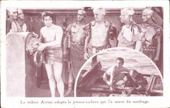 CPA Cinema Le tribun Arrius adopte le prince esclave qui l'a sauve du naufrage 