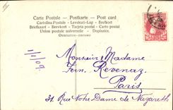 Vintage Postcard Fantaisie Flowers Bird Horseshoe