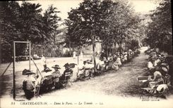 Vintage Postcard Chatelguyon Tennis In the park