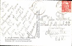 Modern Postcard Ax Tennis Thermal baths the park of Spain its tennis and its swimming pool climatisee seen terrace of the shelter