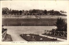 Vintage Postcard Vichy Sporting Club Overall picture of Tennis and the stage