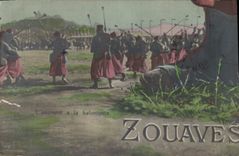 CPA Puzzle Militaria Zouaves 