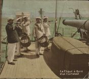 Vintage Postcard Puzzle Militaria clicks It has edge of an armor Bateau Sailors