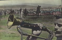 Vintage Postcard Militaria Puzzle the review after the operations Zouaves