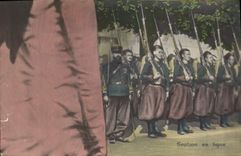 Vintage Postcard Puzzle Militaria Section in line Zouaves