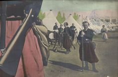 CPA Puzzle Militaria Au camp Zouaves 