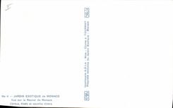 Exotic Vintage Postcard Garden of Monaco Seen on the rock of Monaco Cereus various Aloes and opuntia