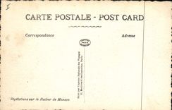 Vintage Postcard Vegetations on the rock of Monaco