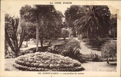 Vintage Postcard Monte Carlo gardens of the casino
