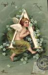 CPA Fantaisie Ange Lettres Lettre A
