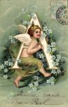 CPA Fantaisie Ange Lettres Lettre A