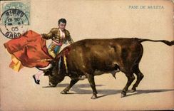 CPA Corrida Course de taureaux Pase de la Muleta 
