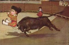 CPA Corrida Course de taureaux Enfant 