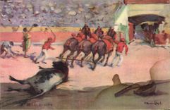 CPA Corrida Course de taureaux El arrastre 