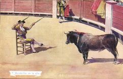 CPA Corrida Course de taureaux Banderillas en la silla 