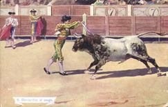 CPA Corrida Course de taureaux Banderillas al sesgo 