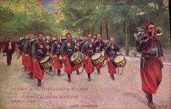 Vintage Postcard Militaria the zouzous Medicinal mint spirit Brothers Mathias Marseilles