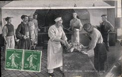Vintage Postcard Interior Militaria With the barracks of kitchen