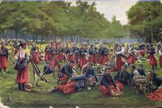 CPA Militaria Zouaves a la grand halte