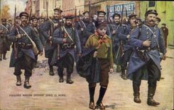 CPA Militaria Fusilliers marins operant dans le Nord Dubonnet 