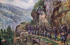 CPA Militaria Section en reconnaissance Chasseurs Alpins