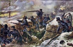 CPA Militaria Combat pour gagner un peu de terrain en Argonne