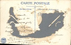 Vintage Postcard Militaria Attacks of a German customs house by the Alpine ones in the High Vosges