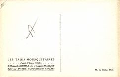 CPA Cinema Les Trois Mousquetaires Alexandre Dumas Auguste Maquet 