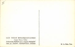 CPA Cinema Les Trois Mousquetaires Alexandre Dumas Auguste Maquet 