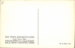 CPA Cinema Les Trois Mousquetaires Alexandre Dumas Auguste Maquet 